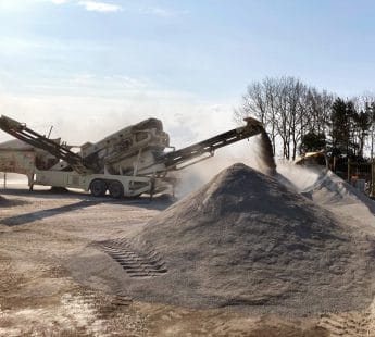 Industrial production of recycled concrete aggregate