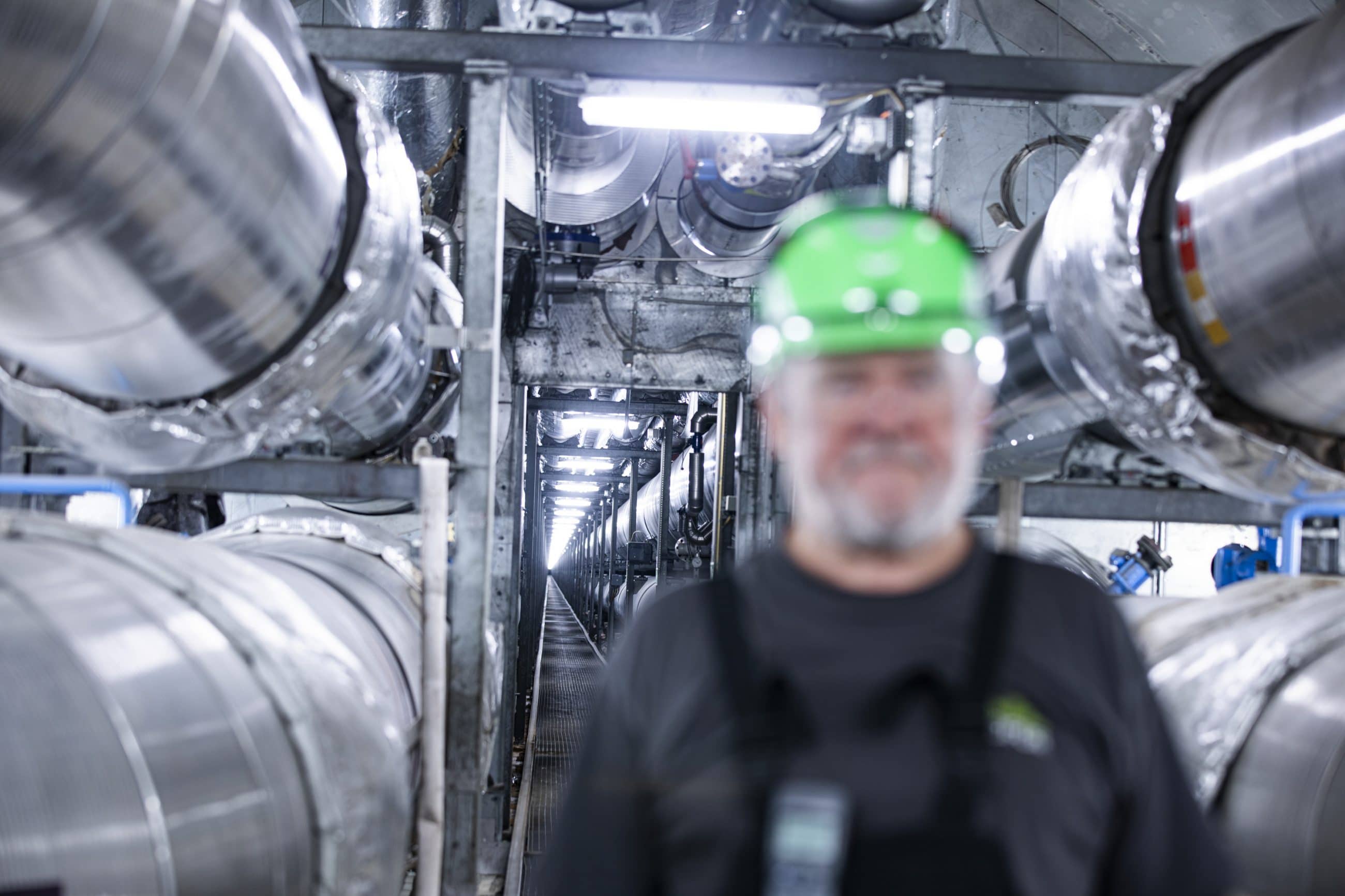 district energy pipes at cooling station in Copenhagen