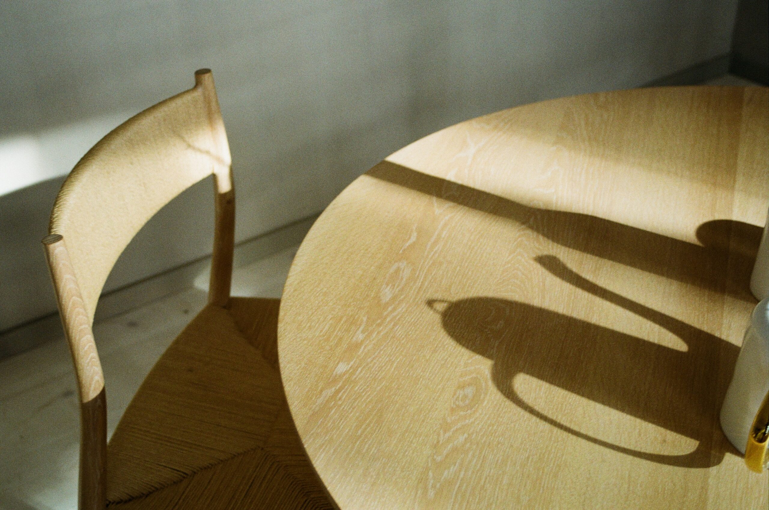 Wooden chair at a wooden table