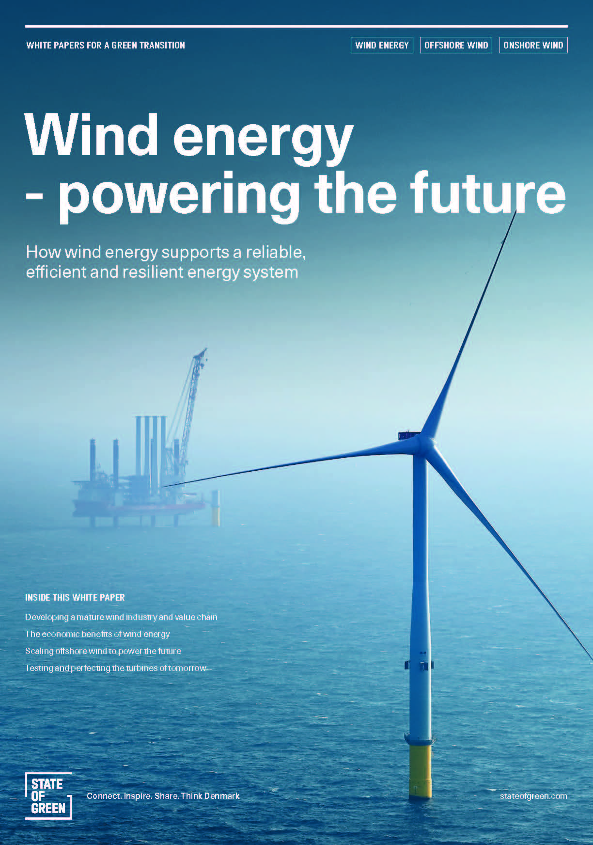 Front page of 'Wind energy - powering the future'
